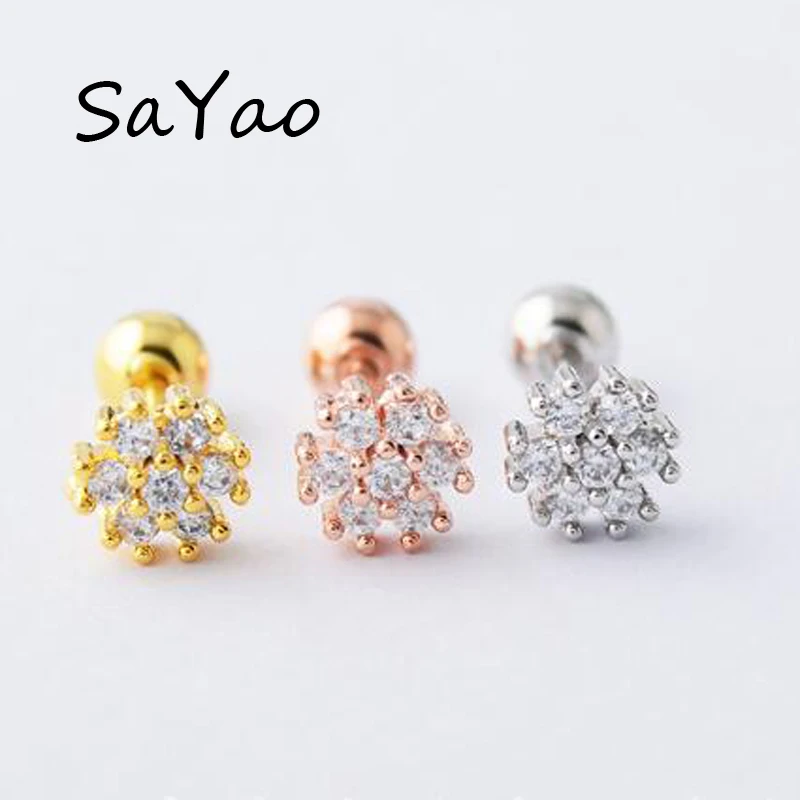 SaYao 1 piece 16G Snow Flower Crystal Earring Nail Bone Barbell Zircon Rose Flower Helix Tragus Ear Piercing Body Jewelry
SaYao 1 piece 16G Snow Flower Crystal Earring Nail Bone Barbell Zircon Rose Flower Helix Tragus Ear Piercing Body Jewelry