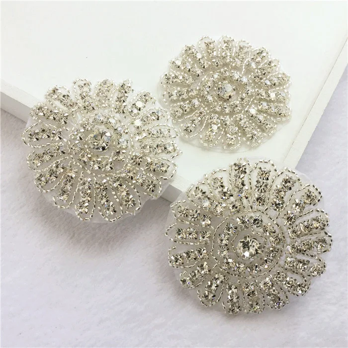 10pcs/pack Handmade Silver Beaded Crystal Rhinestone Applique Patch by Sewing Hotfix for Bridal Belt Wedding Dress Headpieces 
10pcs/pack Handmade Silver Beaded Crystal Rhinestone Applique Patch by Sewing Hotfix for Bridal Belt Wedding Dress Headpieces