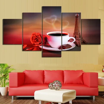 5 Pieces Canvas Painting Coffee and Red Rose Eiffel Tower Wall Paintings for Wall Decor Wall Art
5 Pieces Canvas Painting Coffee and Red Rose Eiffel Tower Wall Paintings for Wall Decor Wall Art