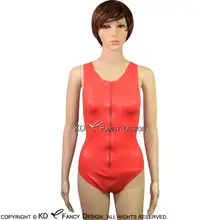 Red Sexy Sleeveless Latex Swimsuit High Cut Leg With Front Zipper Round Collar Body Suit Catsuit Rubber Bodysuit LTY-0007
Red Sexy Sleeveless Latex Swimsuit High Cut Leg With Front Zipper Round Collar Body Suit Catsuit Rubber Bodysuit LTY-0007