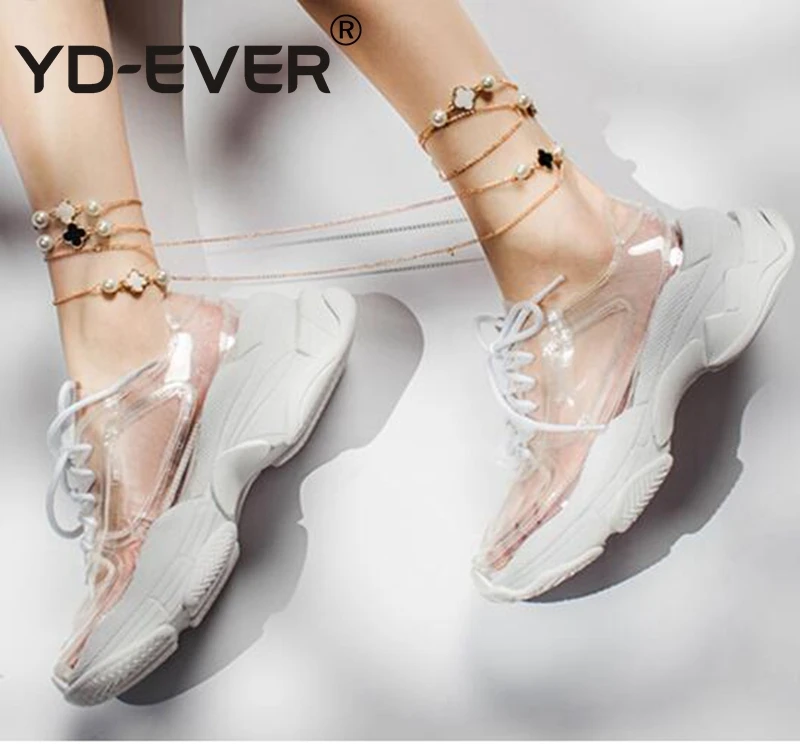 Summer Transparent Pvc Trend Women Sneakers Ladies Lace-Up Platform Jelly Shoes Woman Fashion Casual Shoes genuine leather
Summer Transparent Pvc Trend Women Sneakers Ladies Lace-Up Platform Jelly Shoes Woman Fashion Casual Shoes genuine leather