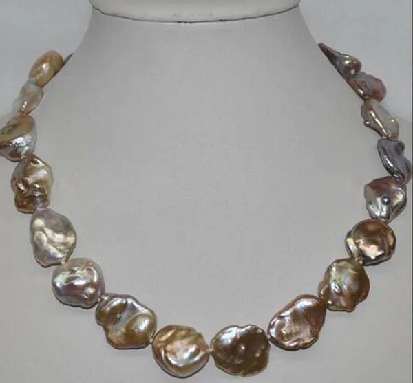 Natural Rare purple 17*19mm Baroque Reborn Keshi Cultured Pearl Necklace Free Shipping
Natural Rare purple 17*19mm Baroque Reborn Keshi Cultured Pearl Necklace Free Shipping