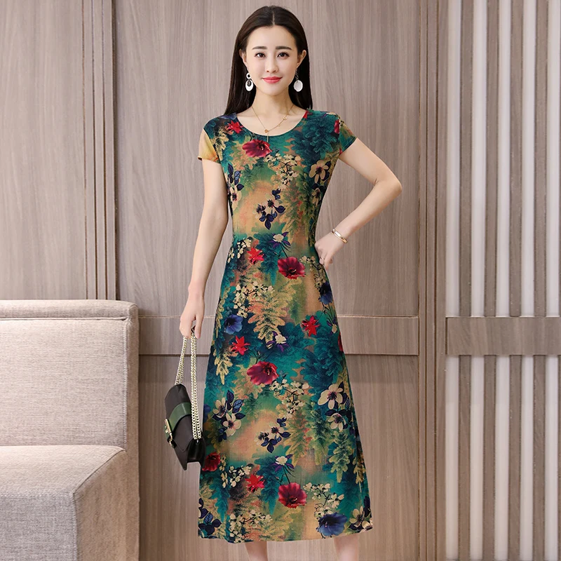 Summer Dress Promotion Print Hot Sale O-neck Mid-calf Short Regular None 2019 Ladies Short-sleeved Round Neck Long Printed Slim
Summer Dress Promotion Print Hot Sale O-neck Mid-calf Short Regular None 2019 Ladies Short-sleeved Round Neck Long Printed Slim