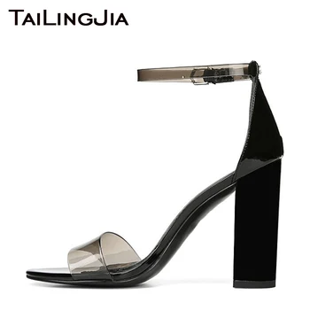 Clear Transparent PVC High Heel Women Sandals Woman Shoes Open Toe Sexy Buckle Brand Ladies Block Chunky Handmade Plus Size 2019
Clear Transparent PVC High Heel Women Sandals Woman Shoes Open Toe Sexy Buckle Brand Ladies Block Chunky Handmade Plus Size 2019
