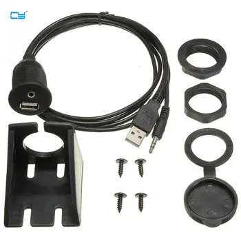 Car Boat Dash Flush Mount USB Port 3.5mm AUX USB Extension Cable Lead Mounting Panel Headphone Male Jack Flush Mount Adapter
Car Boat Dash Flush Mount USB Port 3.5mm AUX USB Extension Cable Lead Mounting Panel Headphone Male Jack Flush Mount Adapter