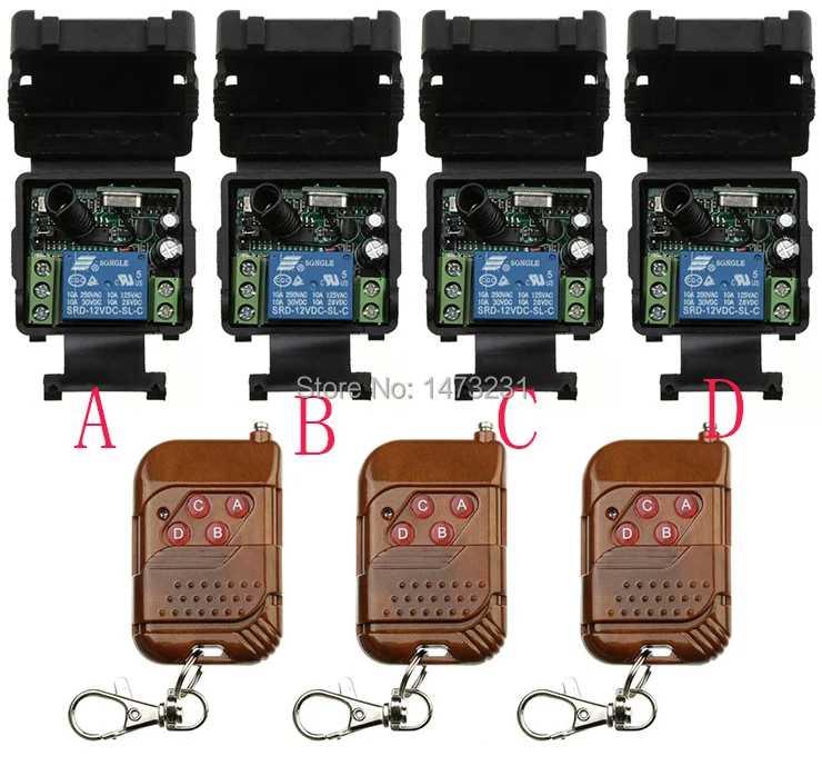 Free Shipping New DC 12V 10A 1CH Wireless RF Remote Control Switch 3Transmitter+4 Receiver For Access/door System 
Free Shipping New DC 12V 10A 1CH Wireless RF Remote Control Switch 3Transmitter+4 Receiver For Access/door System