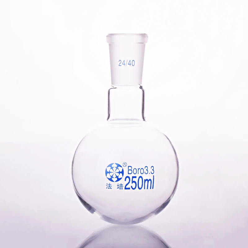 Single standard mouth round-bottomed flask,Capacity 250ml and joint 24/40,Single neck round flask
Single standard mouth round-bottomed flask,Capacity 250ml and joint 24/40,Single neck round flask
