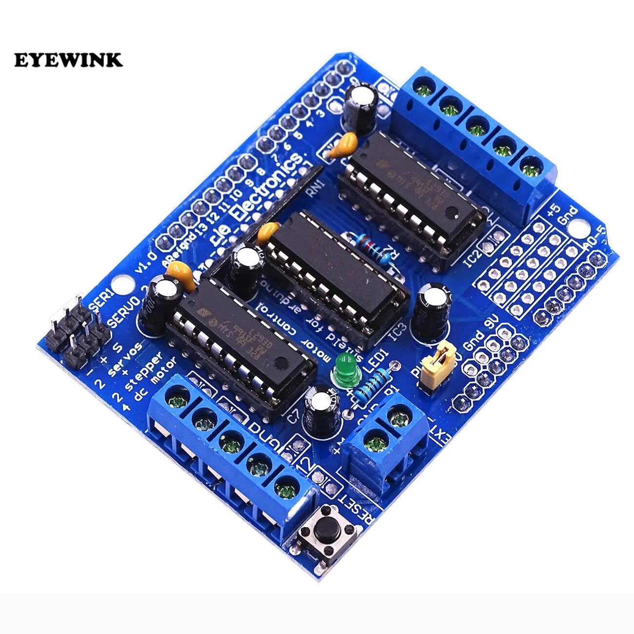 10pcs New L293D Motor Drive Shield dual for Duemilanove, Motor drive expansion board
10pcs New L293D Motor Drive Shield dual for Duemilanove, Motor drive expansion board