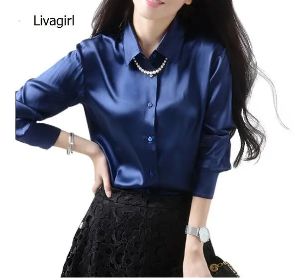 High quality elegant intellectuality women long sleeve blouse silks satins tops female all-match loose plus size shirt S-XXXL
High quality elegant intellectuality women long sleeve blouse silks satins tops female all-match loose plus size shirt S-XXXL