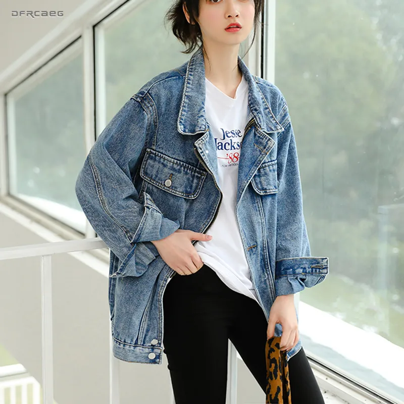 New Arrivals Loose BF Denim Long Jacket Woman Spring 2019 Casual Streetwear Vintage Female Jeans Coats And Jackets Outwear Blue
New Arrivals Loose BF Denim Long Jacket Woman Spring 2019 Casual Streetwear Vintage Female Jeans Coats And Jackets Outwear Blue