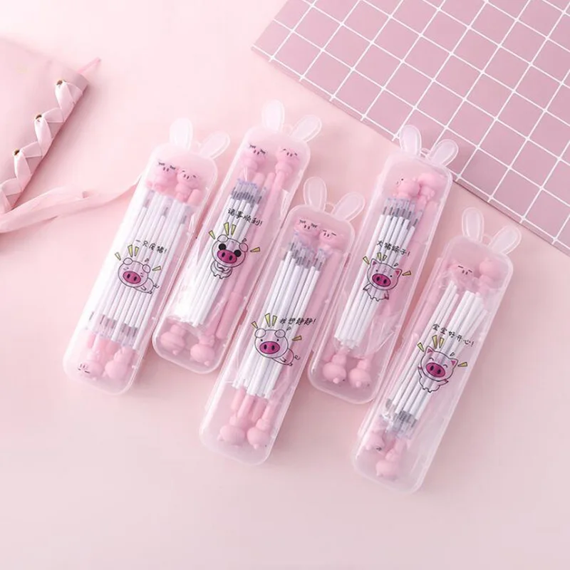 Kawaii Transparent Pig Pink Pen Box With Gel Pen Refill Cartoon Animal Student Stationery Set Plastic Pencil Case For Kid Gift
Kawaii Transparent Pig Pink Pen Box With Gel Pen Refill Cartoon Animal Student Stationery Set Plastic Pencil Case For Kid Gift