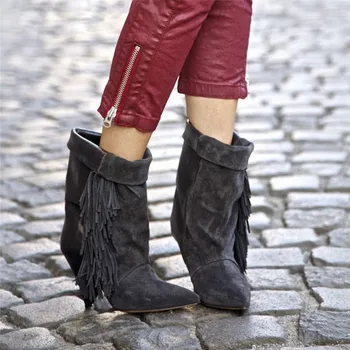 EMMA KING 2020 Fashion Pointed Toe Shoes Women Tassel Spike Heels Boots Patchwork Slip-On Short Booties Sexy Winter Shoes Women
EMMA KING 2020 Fashion Pointed Toe Shoes Women Tassel Spike Heels Boots Patchwork Slip-On Short Booties Sexy Winter Shoes Women
