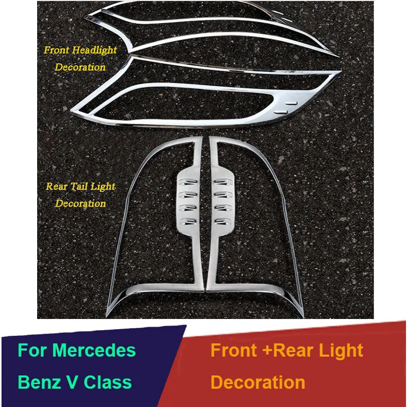 Car ABS Chrome Front Headlight + Rear Tail Light Cover Trim For Mercedes Benz VITO W447 V CLASS V260 V260L 2016 2017 2018 2019
Car ABS Chrome Front Headlight + Rear Tail Light Cover Trim For Mercedes Benz VITO W447 V CLASS V260 V260L 2016 2017 2018 2019