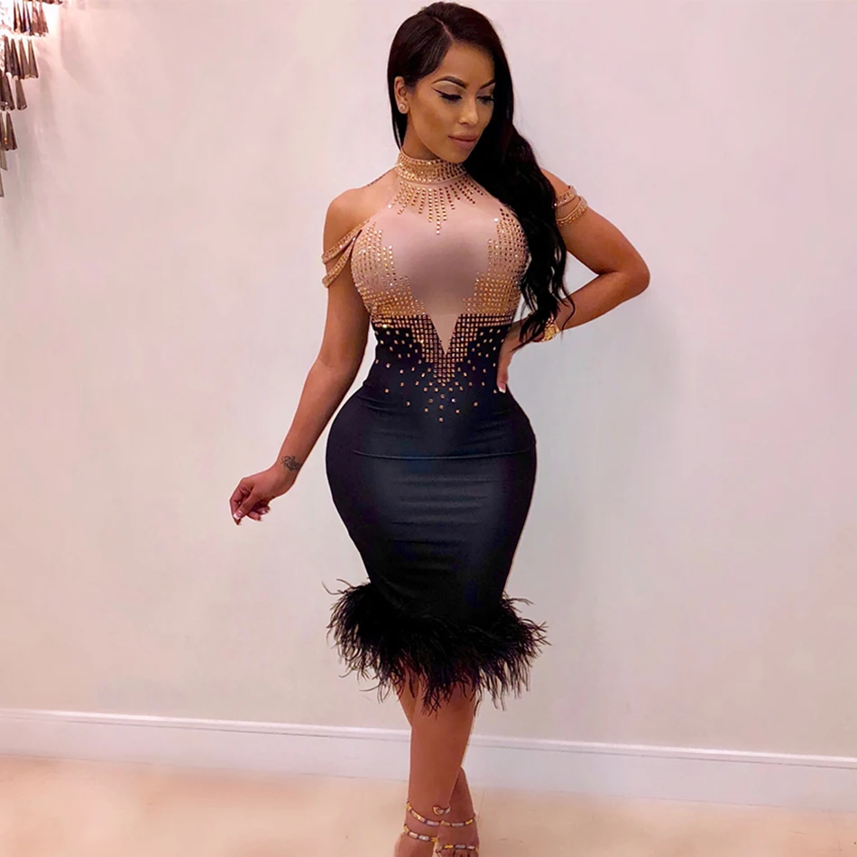 Seamyla 2019 New Sexy Bandage Dress Women Beading Feather Club Celebrity Party Dress Vestidos Sleeveless Bodycon Summer Dresses
Seamyla 2019 New Sexy Bandage Dress Women Beading Feather Club Celebrity Party Dress Vestidos Sleeveless Bodycon Summer Dresses