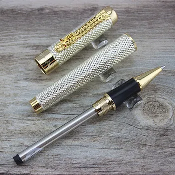 1pc/lot JINHAO Roller Ball Pen 1200 Canetas Silver Pens Gold Clip Business Executive Fast Writing Pen Luxury Pen 14*1.4cm
1pc/lot JINHAO Roller Ball Pen 1200 Canetas Silver Pens Gold Clip Business Executive Fast Writing Pen Luxury Pen 14*1.4cm
