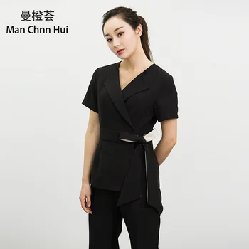 Medical spa uniforms beauty salon overalls female beautician massage technician health club temperament professional suit
Medical spa uniforms beauty salon overalls female beautician massage technician health club temperament professional suit