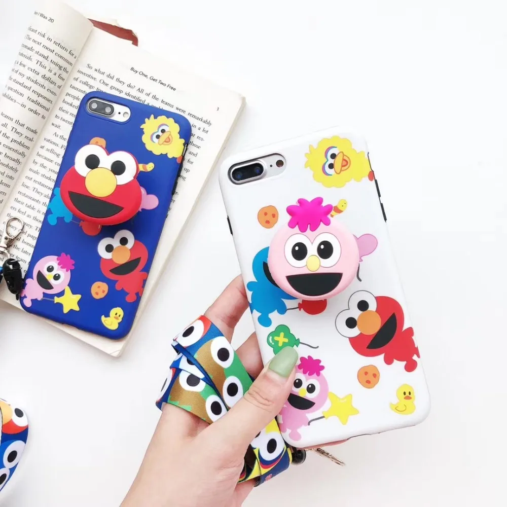 Korean fashion Sesame Street cookie bracket lanyard high quality silicone couple cover case for iphoe X 6 7 8 plus phone cases
Korean fashion Sesame Street cookie bracket lanyard high quality silicone couple cover case for iphoe X 6 7 8 plus phone cases