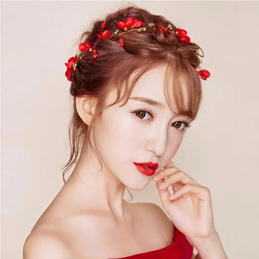 Festival Fancy Red Flower Headband Wedding Bridesmaid Bridal Hair Band Garland Headdress Summer Beach Photo Props
Festival Fancy Red Flower Headband Wedding Bridesmaid Bridal Hair Band Garland Headdress Summer Beach Photo Props