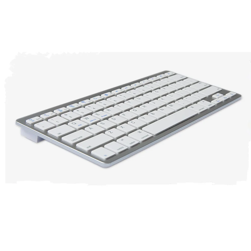 kemile Russian Wireless Bluetooth 3.0 keyboard for Tablet Laptop Smartphone Support iOS Windows Android System Silver and Black