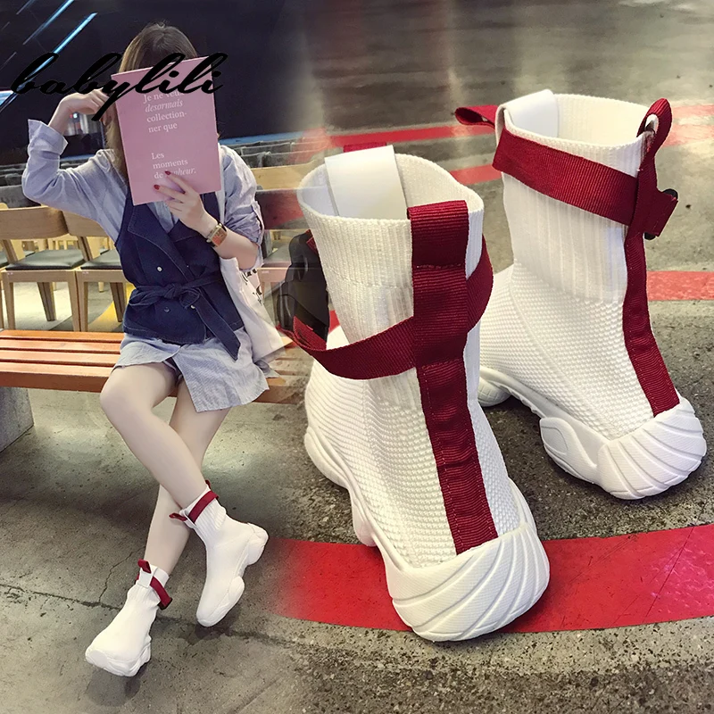 White Sneakers for Women High Help Socks Shoes Casual Black Sneakers Summer Knitted Vulcanized Shoes Women's Platform Sneakers
White Sneakers for Women High Help Socks Shoes Casual Black Sneakers Summer Knitted Vulcanized Shoes Women's Platform Sneakers