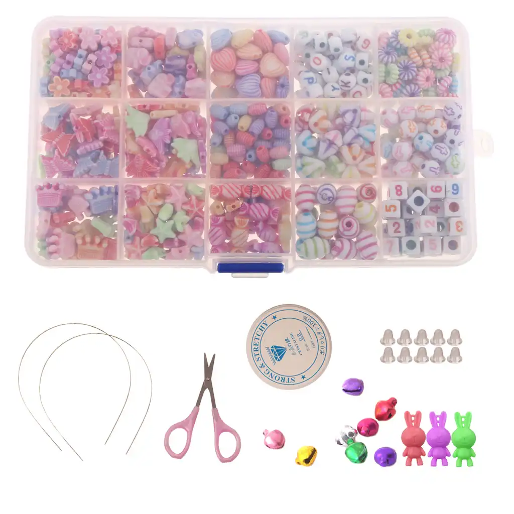 Bracelet Making Kits Bead for Children Necklaces Children DIY Bead Set Bead Necklace Bracelet DIY Bracelets Kit as Beaded Gift Kit for Girls