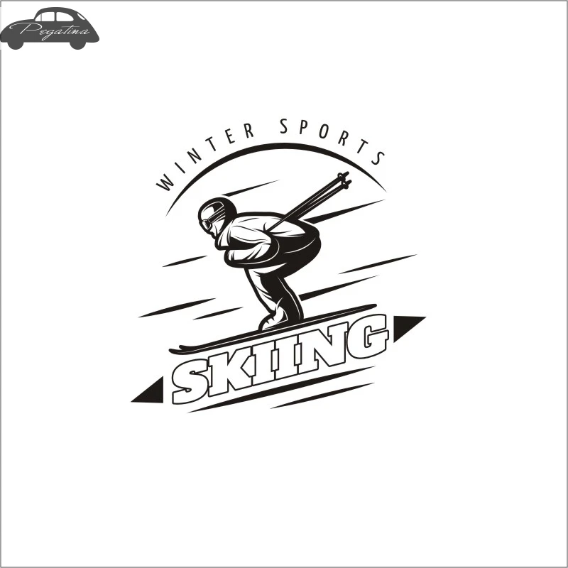 Pegatina Skiing Sticker Winter Sports Snow Decal Ski Posters Vinyl Wall Decals Decor Mural Skiing Sticker