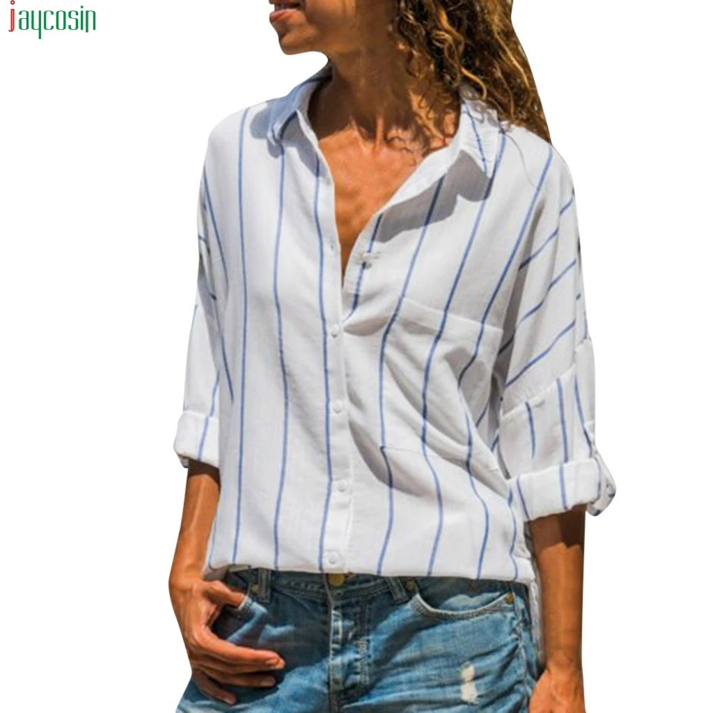 JAYCOSIN 2019 Blouse Women Striped Printing Long Sleeve Tops sexy V-Neck Knit Sleeve Shirts Blouse Femme Tops blouse shirt new
JAYCOSIN 2019 Blouse Women Striped Printing Long Sleeve Tops sexy V-Neck Knit Sleeve Shirts Blouse Femme Tops blouse shirt new