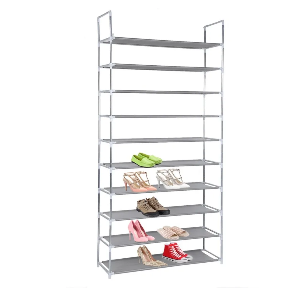 

Capacity 50 Pair 10 Tier Shoes Storage Organizer Space Saving Tower Rack Lightweight Shoes Rack With Armrest Stackable Closet