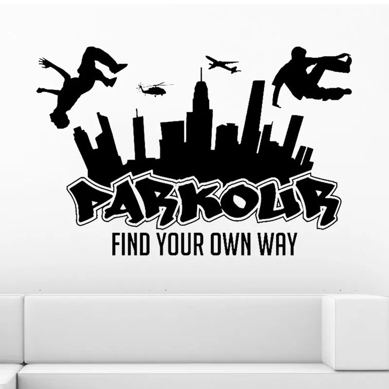 Parkour City Silhouette Wall Decal Boy Free Run Jump City Style Skateboard Graffiti Art Wall Sticker Find Your Own Way 3YD11
Parkour City Silhouette Wall Decal Boy Free Run Jump City Style Skateboard Graffiti Art Wall Sticker Find Your Own Way 3YD11