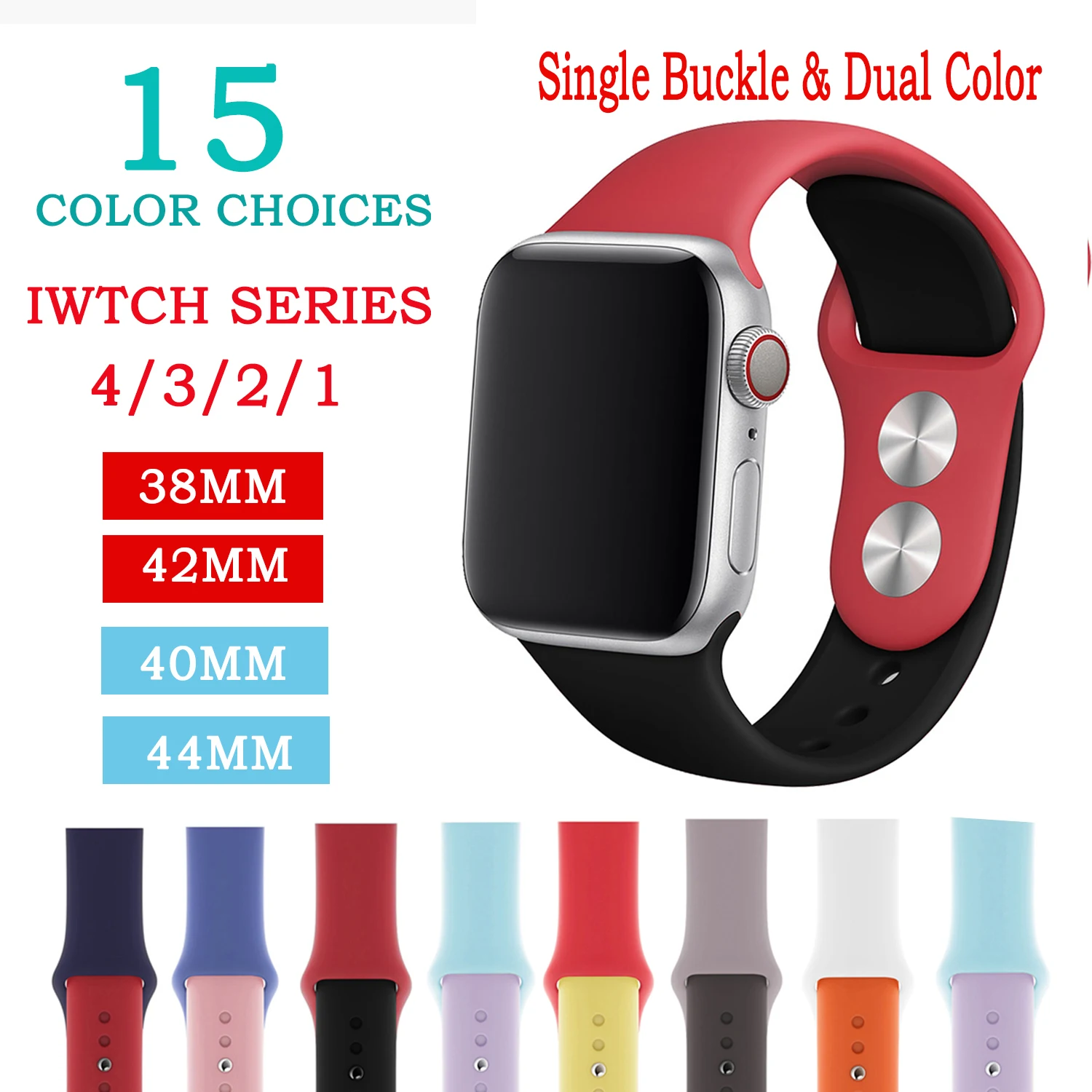 New Soft Silicone Sports Band For Apple Watch Series1 2 3 38mm 42mm Rubber Wrist Bracelet Strap For iWatch Series 4 40mm 44mm
New Soft Silicone Sports Band For Apple Watch Series1 2 3 38mm 42mm Rubber Wrist Bracelet Strap For iWatch Series 4 40mm 44mm