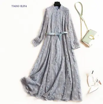 2019 spring floral lace European American temperament commuter word long section high waist single-breasted V-neck dress T3426
2019 spring floral lace European American temperament commuter word long section high waist single-breasted V-neck dress T3426