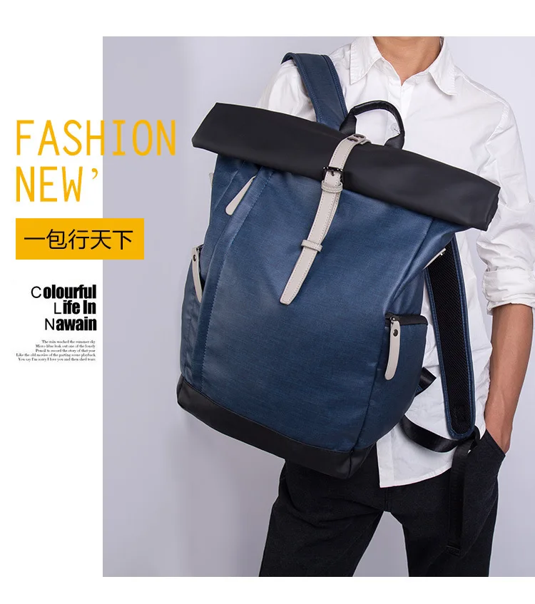 Trendy Micro Fiber Leather Men Backpacks Male School Bag For Teenage