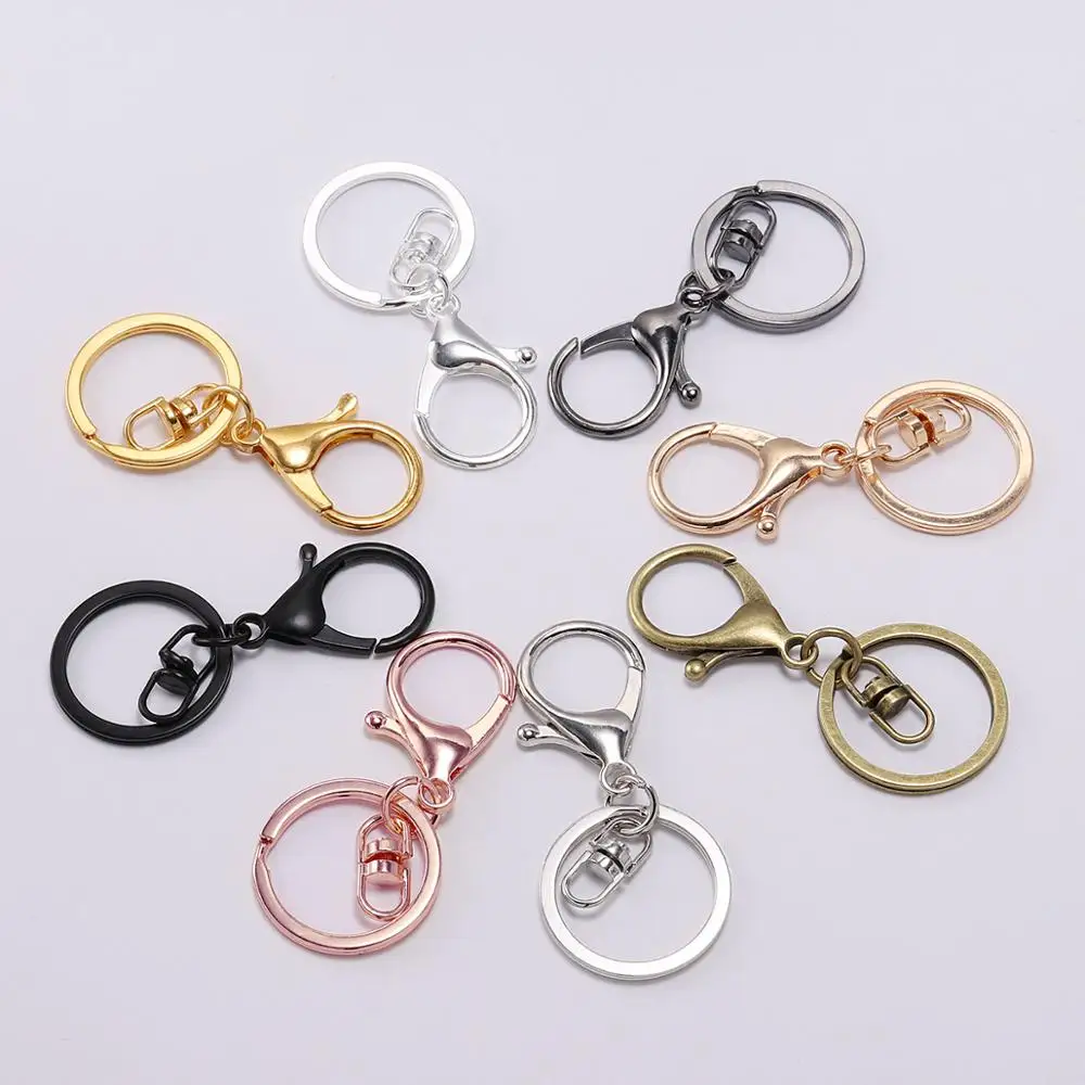 

5pcs/lot Gold Color Key Chain 30mm Keychain Long 70mm Lobster Clasp Keychain For Keychains Jewelry Making Finding Supplies
