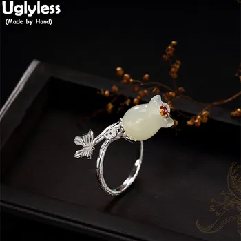Uglyless Real S 925 Sterling Silver Nature White Jade Magnolia Women Finger Rings Romantic Floral Ring Handmade Butterfly Bijoux
Uglyless Real S 925 Sterling Silver Nature White Jade Magnolia Women Finger Rings Romantic Floral Ring Handmade Butterfly Bijoux