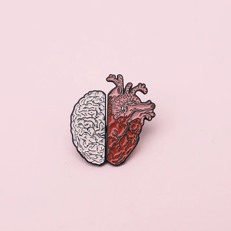 

Brain And Heart Pins Medical Anatomy Cerebrum Brooch Heart Neurology Pins for Doctors and Nurses Lapel Pin Bags Badge Gifts