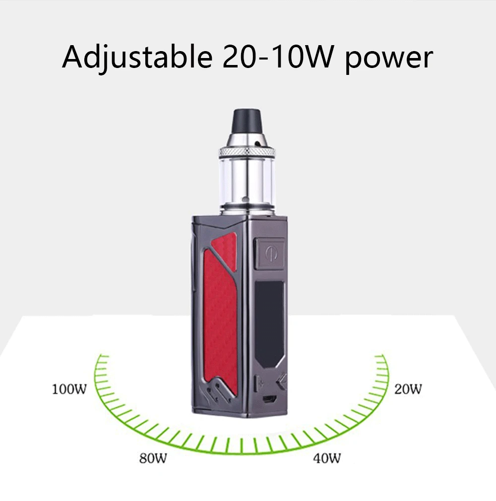 DOTENT 100W Electronic Cigarette Starter Kit 2200mAh Built-in Battery 3.5ml Tank 0.3ohm Atomizer 510 Thread Top Air Intake Vape