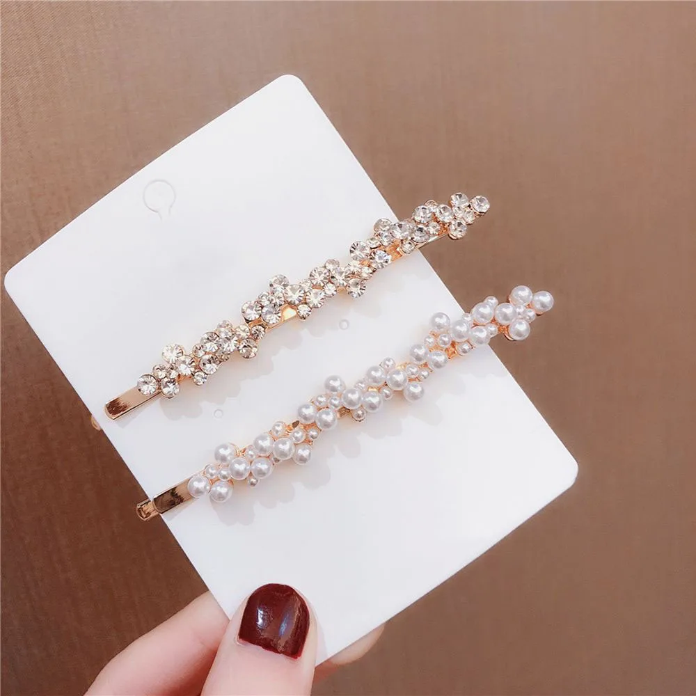 Korea Fashion Imitiation Pearl Hair Clips for Women Hair Accessories Shiny Crystal Rhinestones Hairpins Metal Hair Clip Tools
Korea Fashion Imitiation Pearl Hair Clips for Women Hair Accessories Shiny Crystal Rhinestones Hairpins Metal Hair Clip Tools
