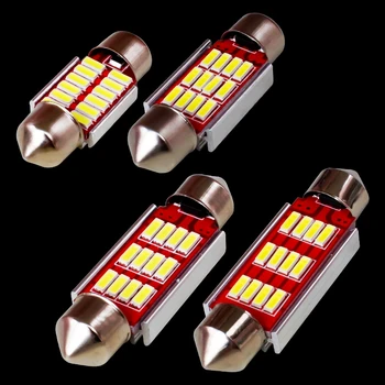 

10PCS Festoon 31mm 36mm 39mm 41mm C5W CANBUS NO Error Auto Light 12 SMD 4014 LED Car Interior Dome Lamp Reading Bulb White DC12V