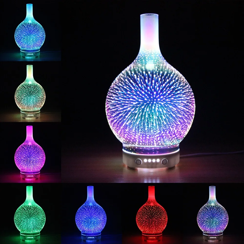 100 ml 3D Glass Firework Design Ultrasonic Air Humidifier with LED Night Aroma Lamp Aromatherapy Essential Oil Diffuser for Home
100 ml 3D Glass Firework Design Ultrasonic Air Humidifier with LED Night Aroma Lamp Aromatherapy Essential Oil Diffuser for Home