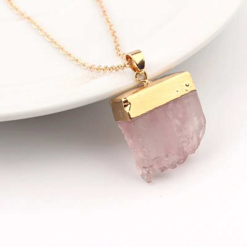 BELLAHYDIARY Bijoux Resin Irregular Stone Choker Chain Necklace Women Jewelry Gold Color Pink Green Necklaces Pendientes 2019 (5)
