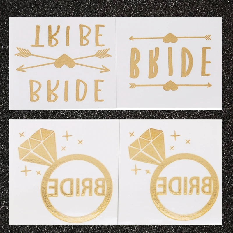 12pcs/pack Party Temporary Tattoos Glitter Metallic Gold Foil - Bride and Bride Tribe Temporary Tattoo wedding decor EJ976412
12pcs/pack Party Temporary Tattoos Glitter Metallic Gold Foil - Bride and Bride Tribe Temporary Tattoo wedding decor EJ976412