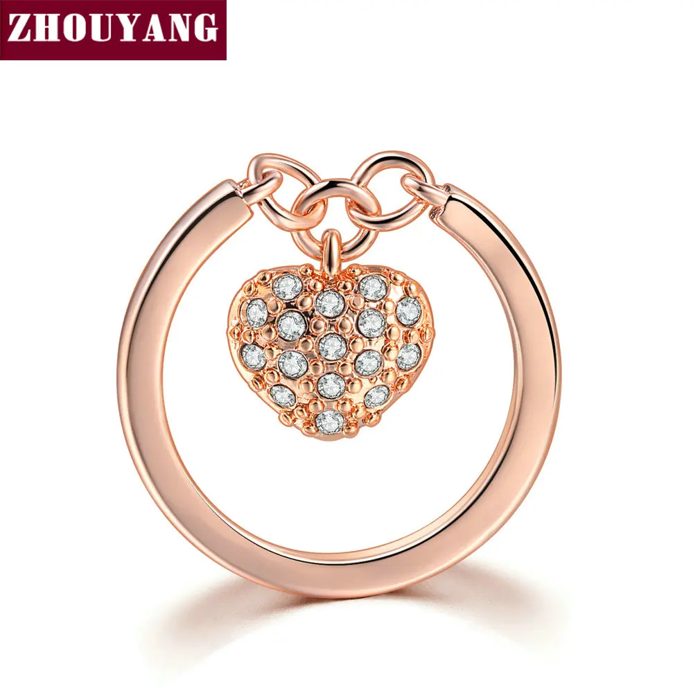 ZHOUYANG Rings For Women Active Sweet Heart Shape Pendant Cubic Zirconia Rose Gold Color Fashion Jewelry Christmax Gift R279
ZHOUYANG Rings For Women Active Sweet Heart Shape Pendant Cubic Zirconia Rose Gold Color Fashion Jewelry Christmax Gift R279