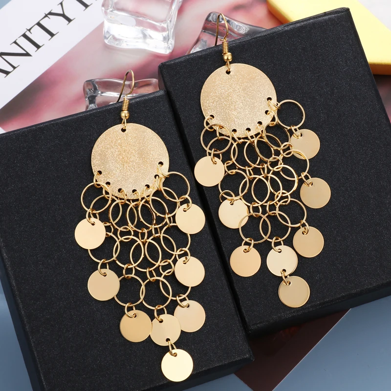 Hesiod Charm Fashion Gold Silver Long Circle Dangle Earrings for Women Wedding Jewelry
Hesiod Charm Fashion Gold Silver Long Circle Dangle Earrings for Women Wedding Jewelry