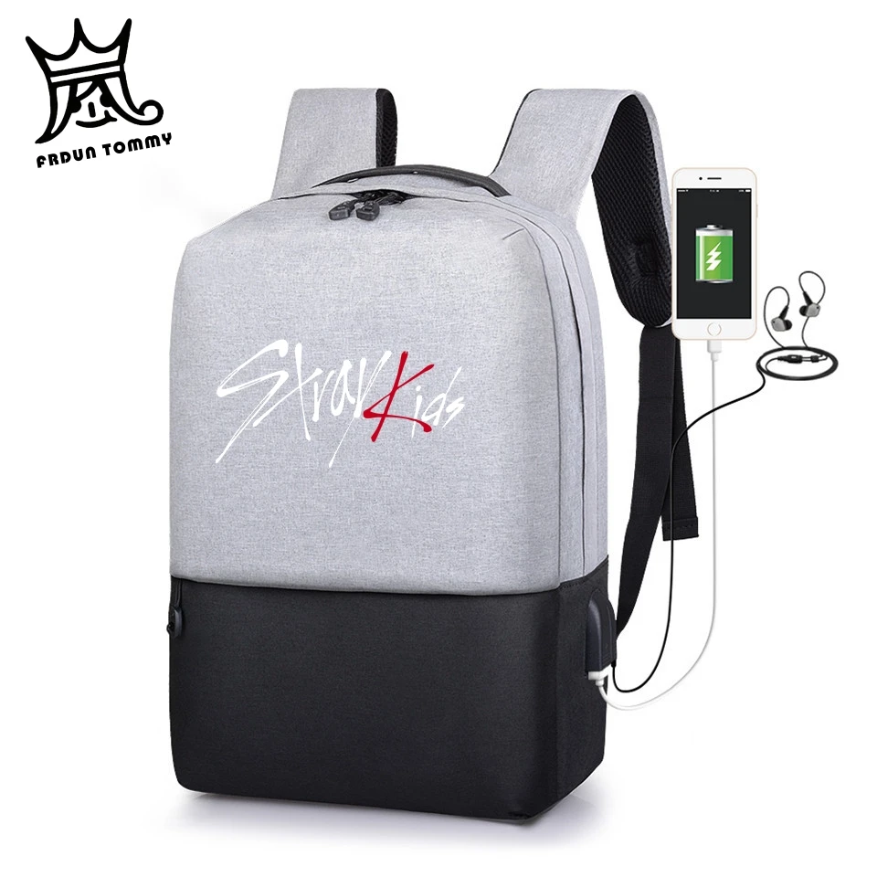 frdun Tommy Stray Kids Multifunction USB Charging Men Laptop Backpacks Kpop Mochila Leisure Travel Anti-Theft backpack | Багаж и сумки