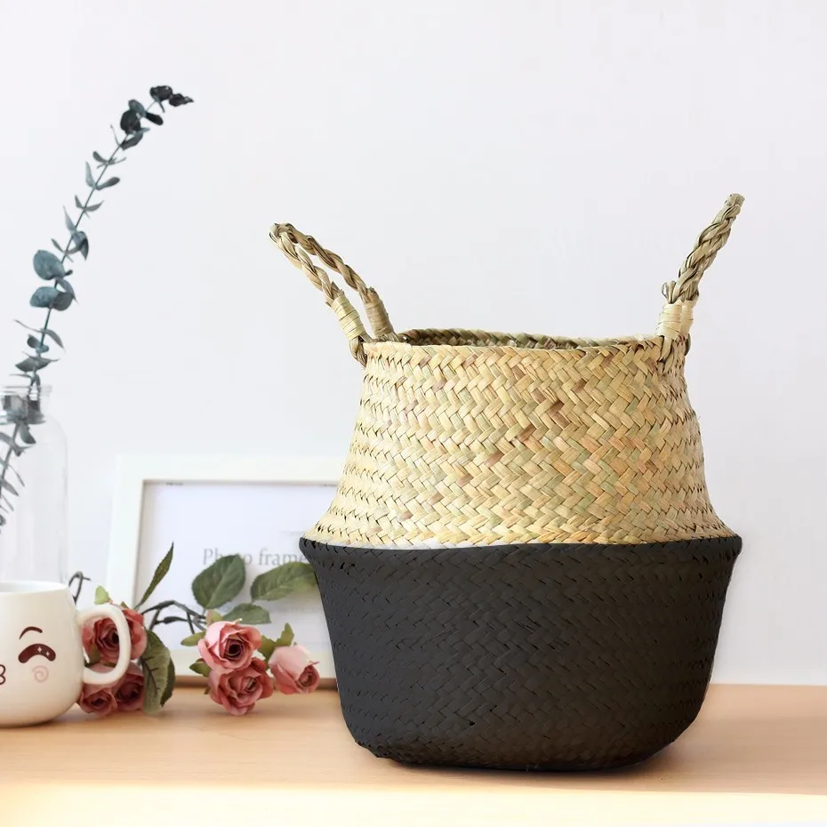 Seagrass Wickerwork Storage Baskets Rattan Foldable Hanging Flower Pot Planter Woven Laundry Clothing Storage Basket Home Decor
Seagrass Wickerwork Storage Baskets Rattan Foldable Hanging Flower Pot Planter Woven Laundry Clothing Storage Basket Home Decor