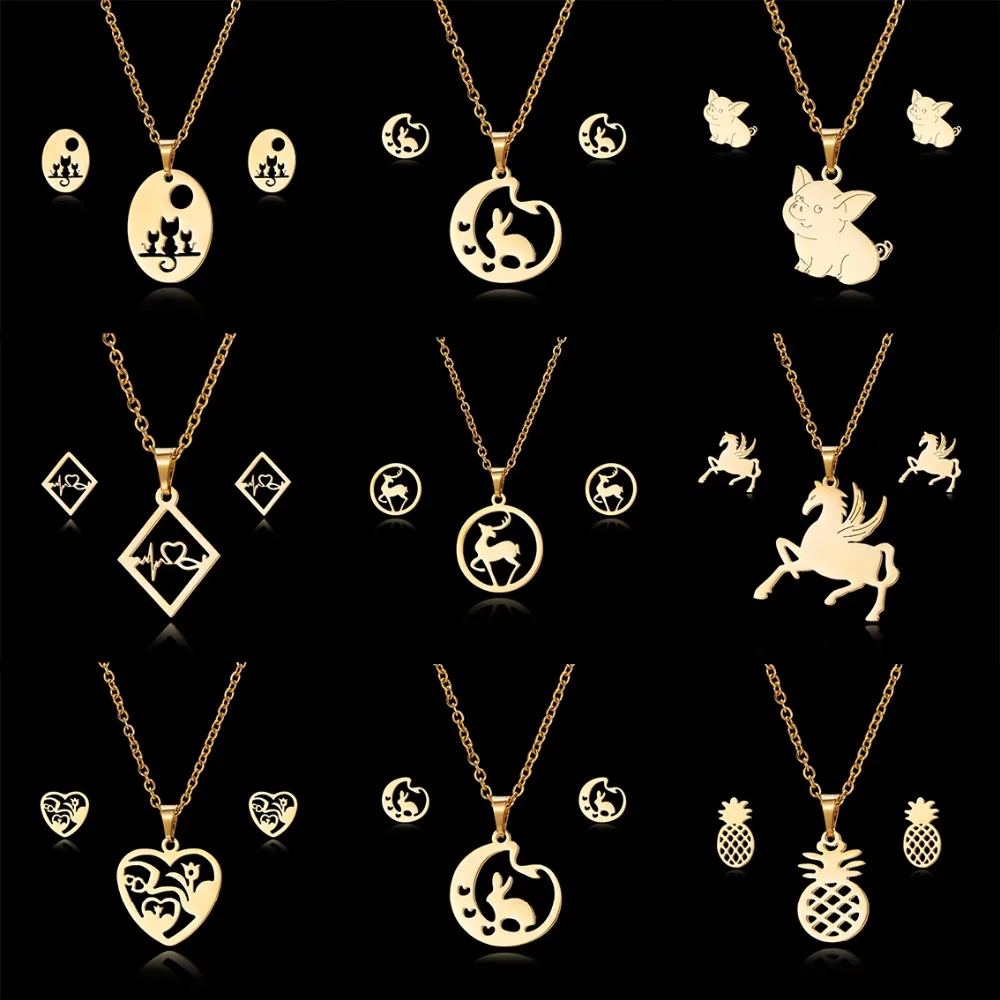 Rinhoo Cute Romantic Pig/Cat/Deer Pendant Necklaces Charm Heartbeat Jewelry Sets For Women Girl Party Anniversary Jewelry Gifts
Rinhoo Cute Romantic Pig/Cat/Deer Pendant Necklaces Charm Heartbeat Jewelry Sets For Women Girl Party Anniversary Jewelry Gifts