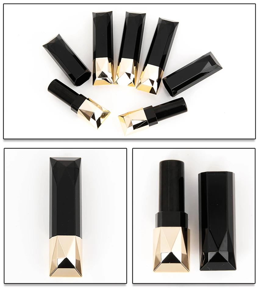 Empty Lipstick Container Black With Gold Color DIY Lipstick Tube Makeup