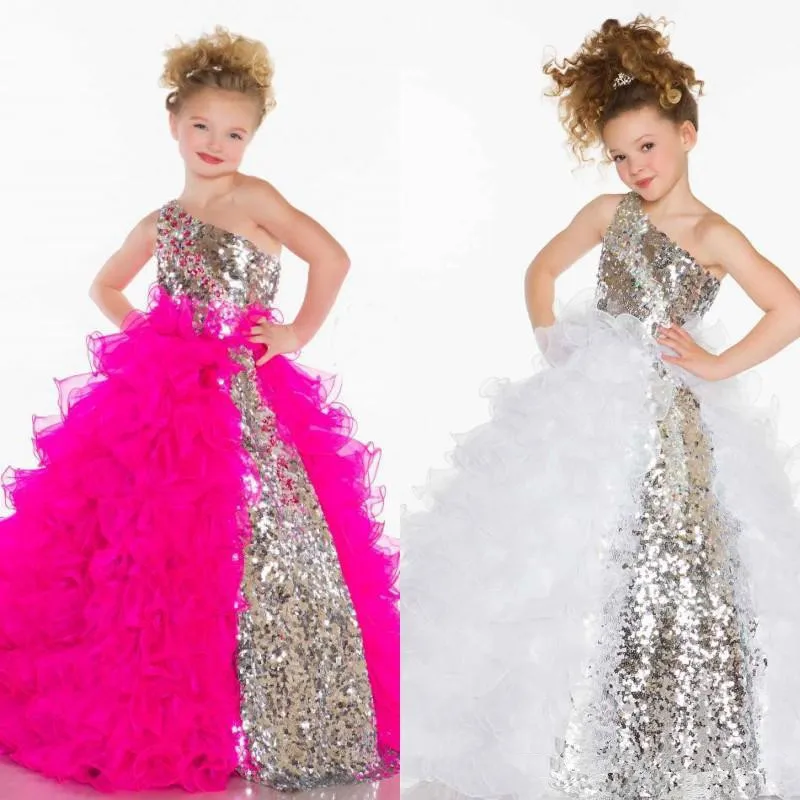 2019 Cute Lovely Sequins Crystal Ruffles A Line Tulle Girl's Pageant Flower Girl Dresses With One Shoulder Neckline
2019 Cute Lovely Sequins Crystal Ruffles A Line Tulle Girl's Pageant Flower Girl Dresses With One Shoulder Neckline