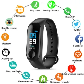 M3 Smart Bracelet Blood Pressure & Heart Rate Monitor Colorful Touch Screen Smart Band Wristband Step Counter Sport Bracelet
M3 Smart Bracelet Blood Pressure & Heart Rate Monitor Colorful Touch Screen Smart Band Wristband Step Counter Sport Bracelet