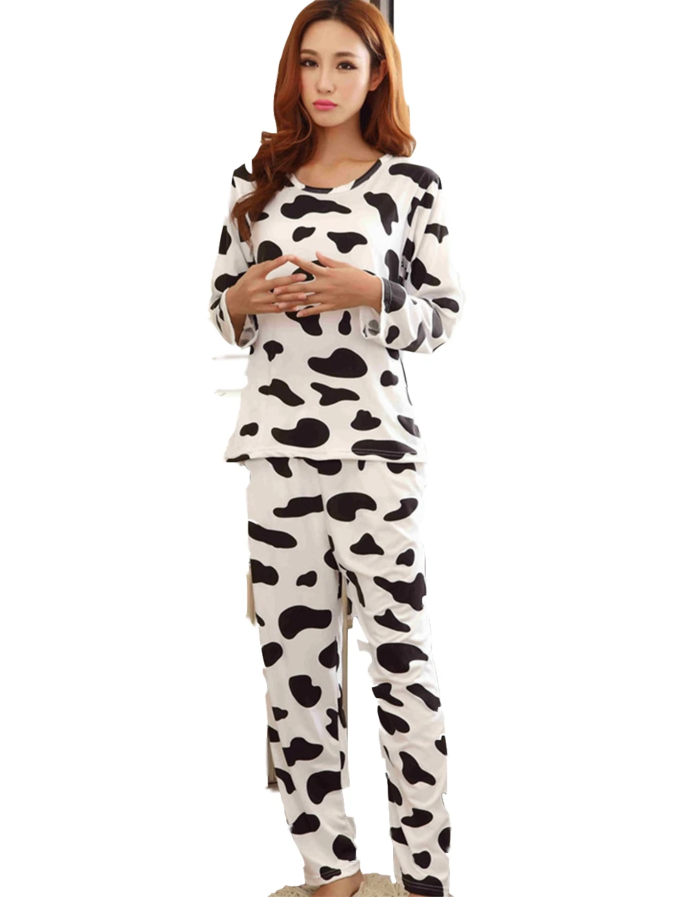 Fashion Women Pijama Pyjamas Full Sleeve Women Pajamas Sets Milk Cow Print Sleepwear Long Pants Women Nightclothes MLXL
Fashion Women Pijama Pyjamas Full Sleeve Women Pajamas Sets Milk Cow Print Sleepwear Long Pants Women Nightclothes MLXL